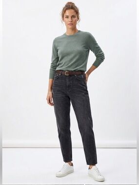 Topshop Black Highrise Mom Jeans Size 30 Cotton